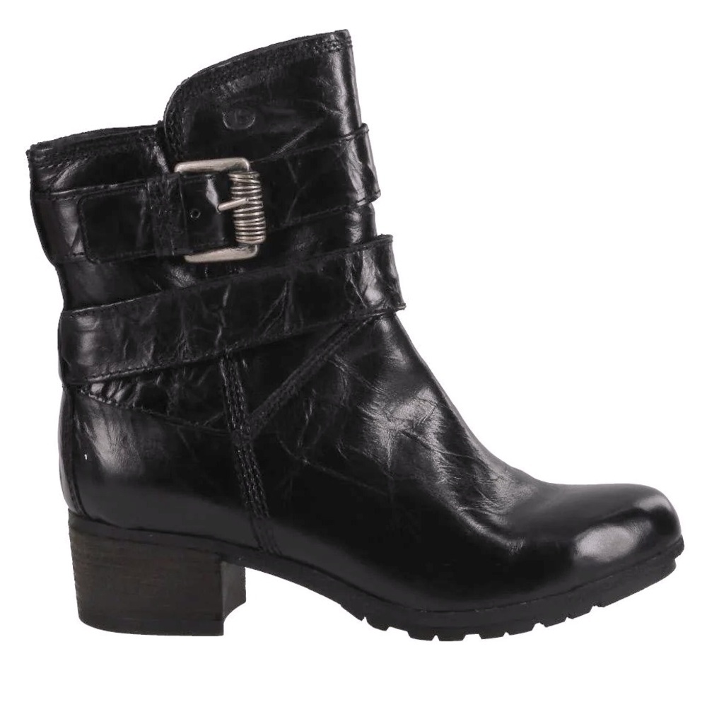 Josef Seibel Tracy 05 Black Crackled Leather Fleece Lined Boots Size 39
